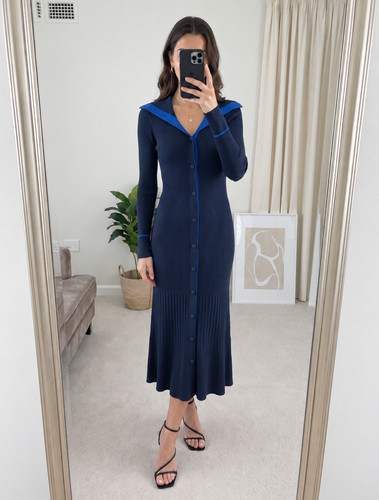 Reiss navy millie ribbed - navy,
