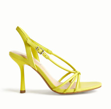 Ex M&S Women's Buckle Strappy Stiletto Open Toe Heel Sandals Lime UK 5 #2152