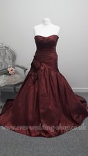 Beautiful Veromia taffeta wine colour wedding dress Uk 12