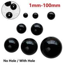 1mm-100mm Pure Black Crystal Glass Balls Marbles No Hole / With Hole Eye Beads