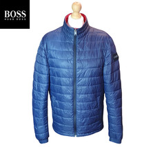 Genuine Hugo Boss Men's Navy Puffer Jacket Sz S-M Slim Fit Duck Down Filled Coat