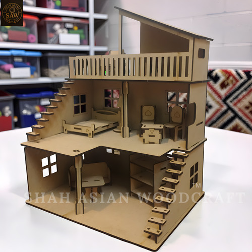 Wooden dollhouse plywood diy - wooden,