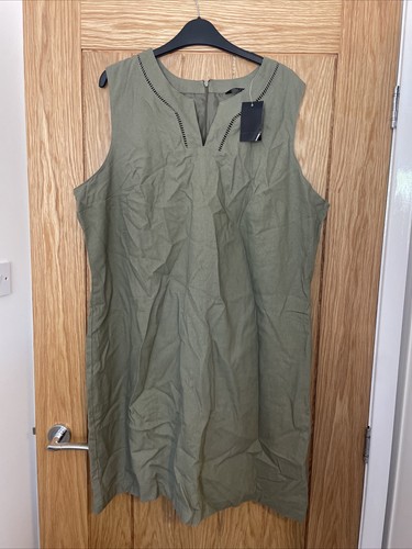 Peacocks green shift - green, linen