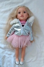 DesignAFriend Doll 18" Blonde Hair Outfit Fashion Pink Silver Jacket Clothes Sho