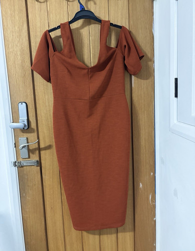 Asos rust bodycon dress - dress, uk