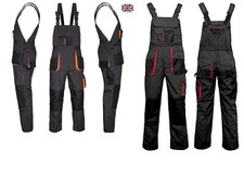 UK-Bib and Brace Overalls Mens Work Trousers Bib Pants Knee Pad Multi Pocket 