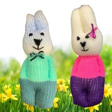 Easter one knit easy bunny rabbit toy  knitting pattern 