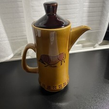 The Royal Worcester Est 1853 Tea Coffee Pot Palissy Design  Taurus Stylish  GC