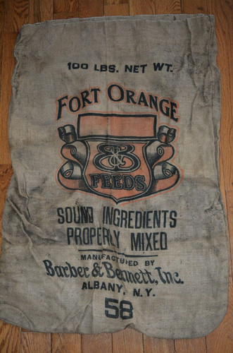 Vintage burlap grain sack fort - vintage,
