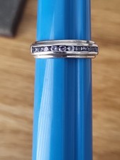 Tanzanite Ring In 925 Silver Size R1/2, Eternity Band With 10 Stones