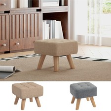 Footstool with Wood Legs