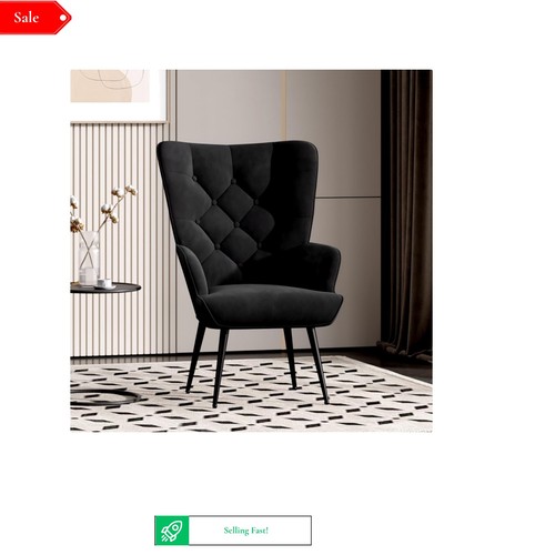 Velvet armchair with footstool - armchair,