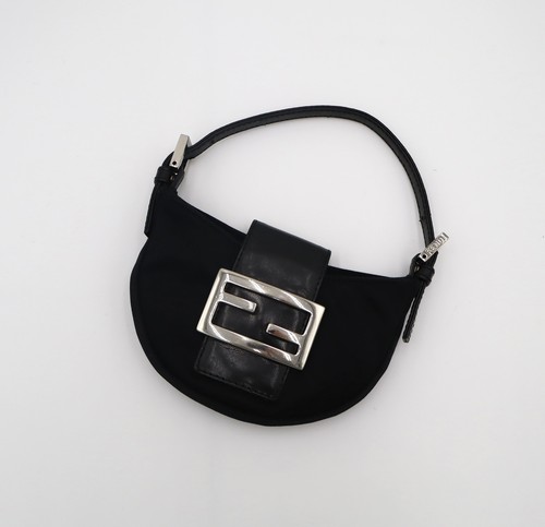 Black fendi mini croissant - black,