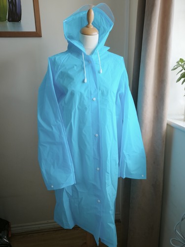 Women blue hooded snap front - women's, snap-front