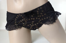 Pretty Black Sheer Frilly Brief Short Panties Knickers 2XL UK 18 