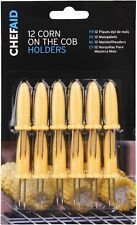 12x Corn On The Cob Holders Stainless Steel 8 Skewers Sweetcorn BBQ Prongs Forks