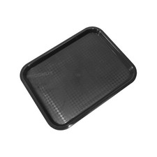 Black Plastic Serving Tray Canteen Cafe Fast Food TV Dinner Kitchen Breakfast