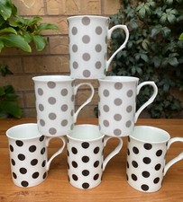 Set of 6 Polka Dot Black &