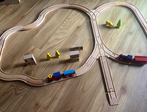 Wooden train set track - wooden,
