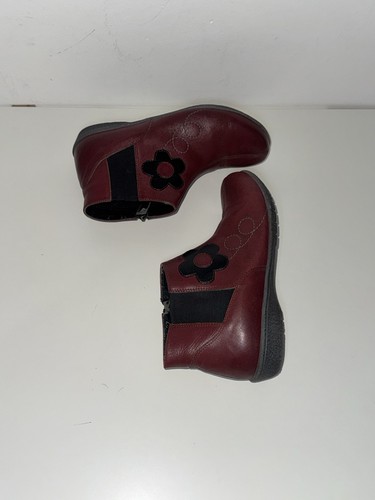 Burgundy leather wedge - burgundy,