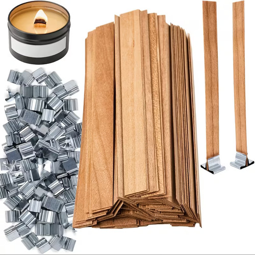 100x wood candle - wood, wicks