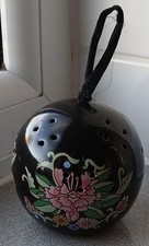 Black Floral Ceramic Pomander