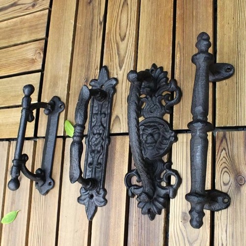 Vintage cast iron door handle - cast,