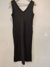 QVC Cuddl Duds Flexwear V-Neck Jumpsuit Black Medium Petite