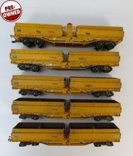 OO Dapol MRA 5 Car Set Side Tipping Ballast Wagons Network Rail Yellow UNBOXED