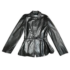 Black Vintage Leather Jacket Stefano Peruzzi Made In Italy