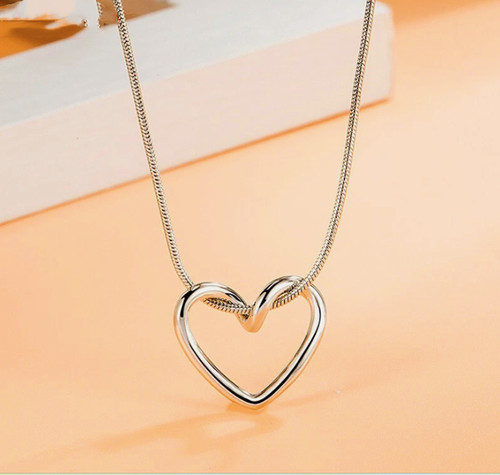 Glossy heart pendant necklace - pendant,