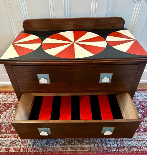 Vintage wood chest drawers - wood, of