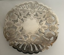Vintage Silver-Plated Trivet, Pot Stand, Silver-Plated Copper, 16 cms