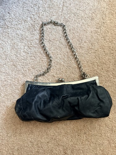 Black vintage blank clutch bag - black,