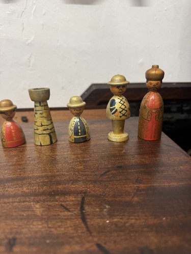 Vintage hand painted wooden - vintage,,