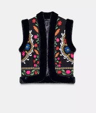 Zara Embroidered Faux Fur