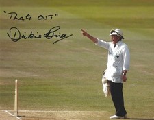 UMPIRE DICKIE BIRD SIGNED 8x10 PHOTO  UACC & AFTAL RD CRICKET AUTOGRAPH