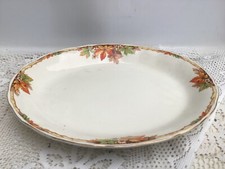 Grindley England Oval Serving Dish Cream Petal Autumn Leaves Pattern  VINTAGE