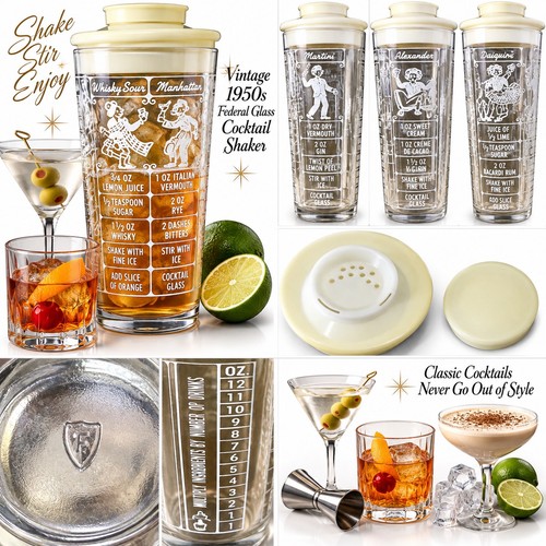 Vintage federal glass cocktail - vintage,