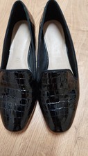 M&S Footglove Black Patent Leather shoes size 7 wider fit
