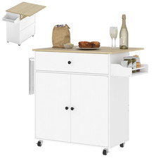Kitchen Island Drop Leaf Rolling Kitchen Storage Trolley Storage Cart Drawers