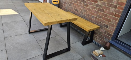 Rustic garden table bench - garden, &