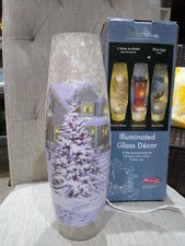 Illuminated Glass Vase Christmas House Decoration With 10 Warm Lights Snow Time
