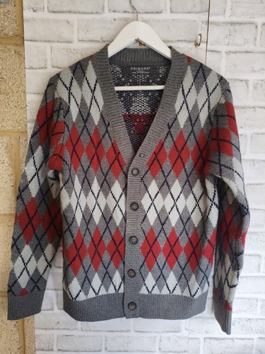 Vintage red grey button up - &,