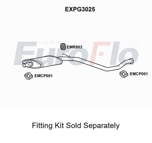 Rear muffler silencer insert - rear,
