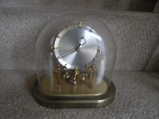 Vintage Oval Kundo Anniversary Clock w/Original Glass Dome Needs Torsion Spring