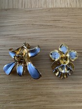 2 Orchid Brooches Vintage