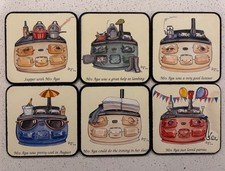 Vintage Bryn Parry Mrs AGA Coasters Boxed Cork Backed Set Of 6