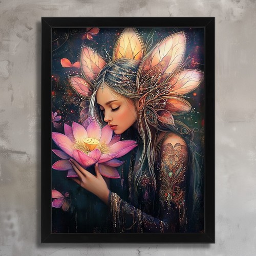 Elf woman with lotus flower - elf,