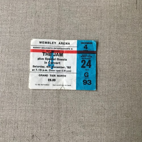 The jam ticket stub - jam,, wembley